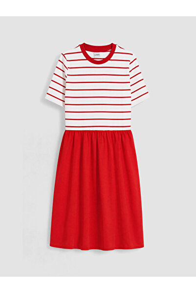 LC Waikiki I Zero Roba Collar Striped Embroidered Girls' Dress from Freezen S...