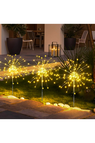 Choice6 1 قطعة أضواء LED شمسية دافئة خارجية على شكل ألعاب نارية، مقاومة للماء...