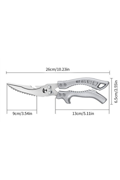 Choice4 1PCS E Stainless Steel Kitchen Shears for Meat Fish and Poultry Comme...
