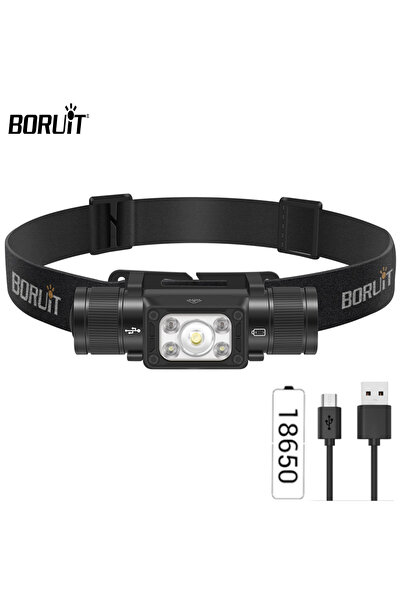 Choice مصباح رأس قوي من BORUiT HP350 مع بطارية 18650 قابلة لإعادة الشحن عبر م...