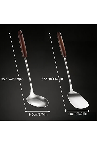 Choice Chocolate 【Pot Spatula + Pot Spoon】Household Stainless Steel Cooking S...