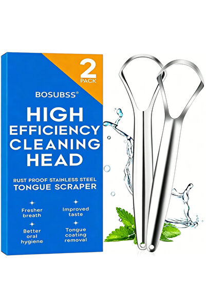 Choice 2pcs 2 tongue coating brush and scraper, eliminate bad breath, freshen...