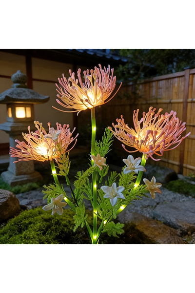 choice2 3 head pink Solar Powered Shore Flower Ground Plug-in Lamp, Outdoor ,...