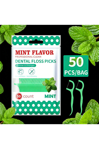 Choice 1 كيس يحتوي على 50 قطعة من أعواد تنظيف الأسنان RIMI SMILE للاستخدام مر...