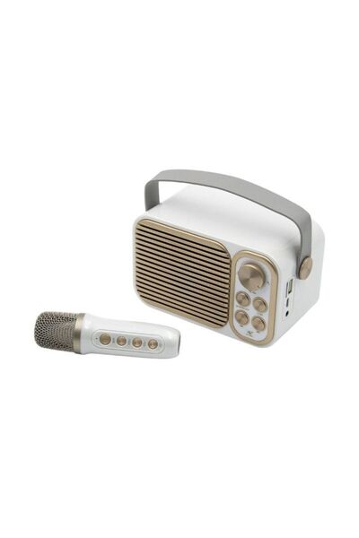 Tradesor Ασύρματο ηχείο Bluetooth με μικρόφωνο Karaoke - YS-104 - 887295 - White