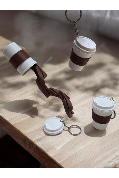 GF3D Starbuck Style 3D Printing Mini Coffee Cup Keychain – Cute Coffee Cup Ke...