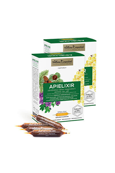 Albina Carpatina Pachet Apielixir Sanatatea Cailor Respiratorii 20+10 fiole x...