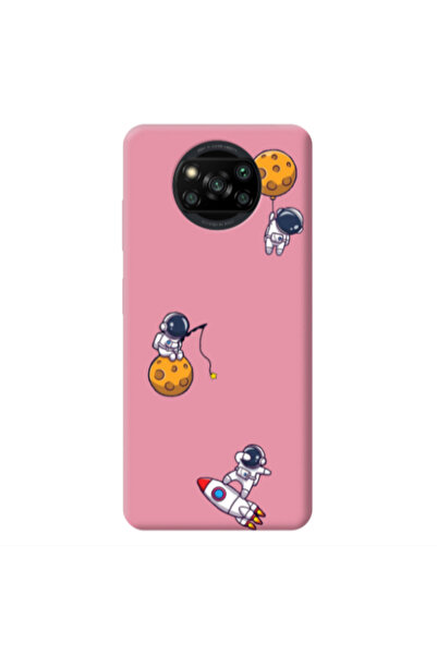 Other Xiaomi Poco X3 Pro Cute astronauts Pink Colored Silicone TPU Θήκη