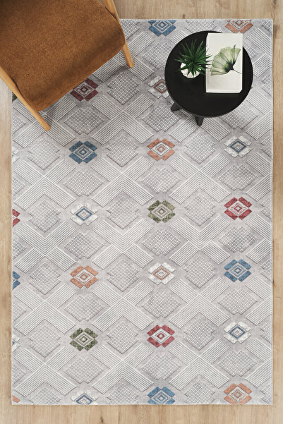 Villadia Home Textile Kaymaz Taban Modern Desen Halı Yolluk Leke Tutmaz Kolay...