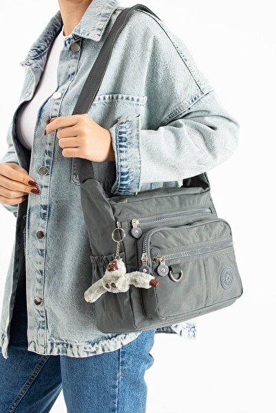 WİKİDAYS.S MODA TRENDİ Multi-Compartment Crinkle Fabric Crossbody Shoulder Ba...