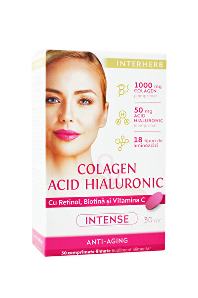 Interherb Colagen si Acid Hialuronic Intense 30cpr