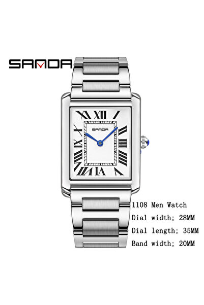 choice2 Men Steel Strap SANDA Quartz Watch Roman Numeral Stainless Steel Leat...
