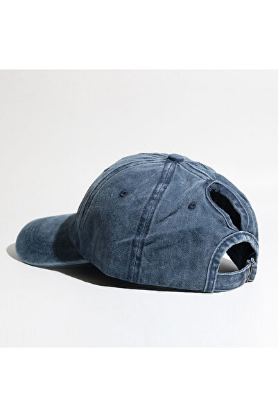 Choice5 Adjustable Navy Blue Women's baseball cap with ponytail design suitab...