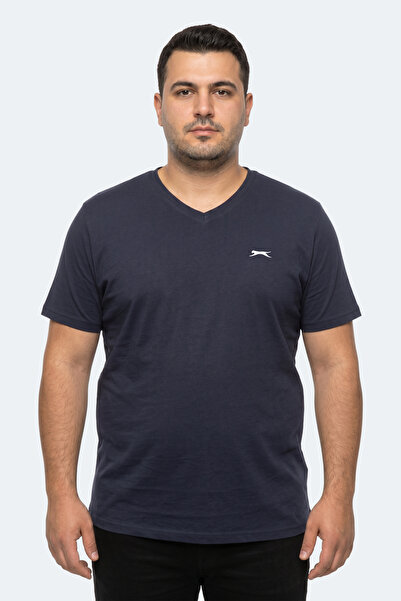 Slazenger Rivaldo Jmb Men's Large Size Navy Blue T-Shirt