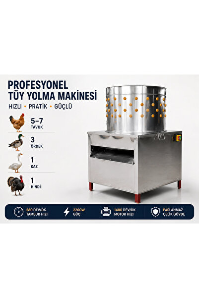 Epilons Profesyonel - Kanatlı Tüy Yolma Makinesi 2200W | Tavuk, Ördek ve Kaz ...