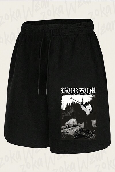 ZOKAWEAR شورت مطبوع بتصميم Burzum v2 للجنسين