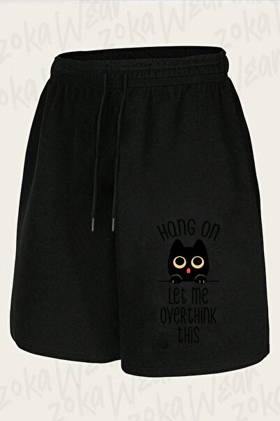 ZOKAWEAR Unisex Σορτς με στάμπα Hang On Let Me Overthink Design