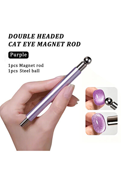 Choice8 Purple Cat Eye Magnetic Ball With Nail Magnetic Stick Tool Set Double...