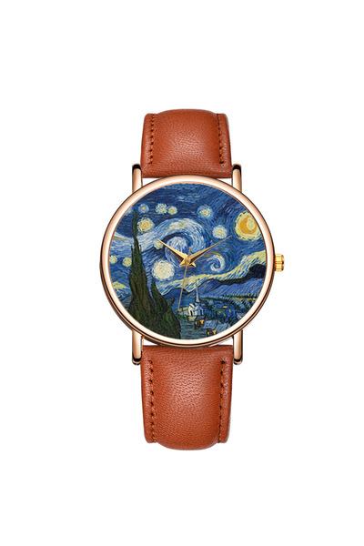 Choice4 Brown 1 Fashion Women‘s Quartz Watches Casual Leather Belt Draw Paint...