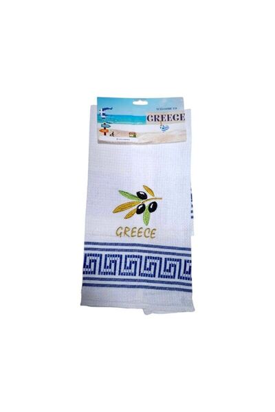 Tradesor Πετσέτα ποτηρόπανο Souvenir με κέντημα - Σετ 12pcs - Greece - 416099