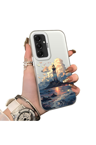 Hontinga Samsung Galaxy A16 Compatible Silicone Edge Hard Back Case Couple Ph...
