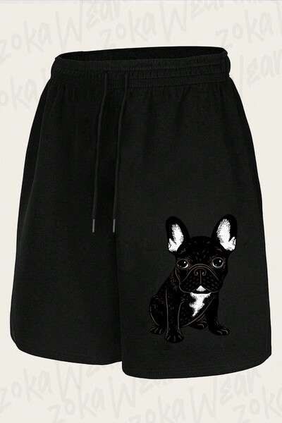 ZOKAWEAR Unisex Brindle French Bulldog Design Printed Shorts