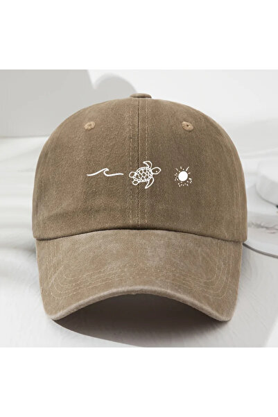 Choice9 Adjustable Khaki Turtle pattern printed baseball cap for daily casual...