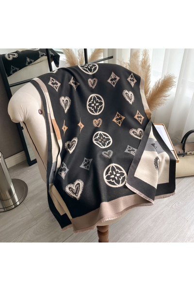 Choice black Luxury Cashmere Love Scarf Winter Women Pashmina Shawls Warm Bla...