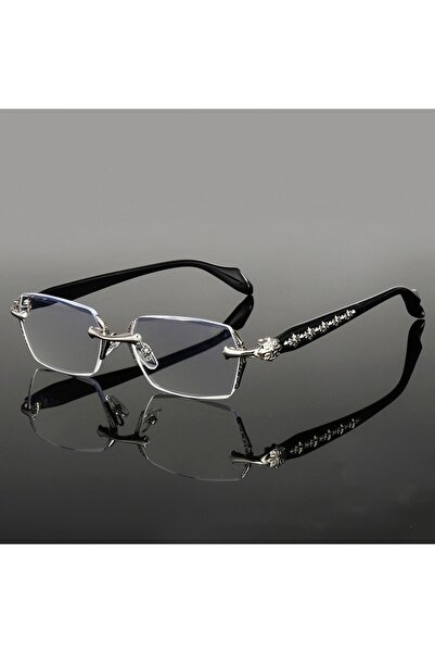 Choice1 Black Silver Men's High-definition Anti Blue Light Glasses - Retro Tr...