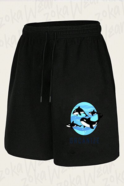 ZOKAWEAR Unisex Orcanize Orca Killer Whale Attacks Design Printed Shorts