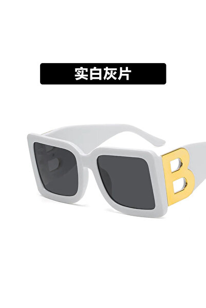 Choice3 نظارات شمسية نسائية مربعة كبيرة بإطار على شكل حرف "B" نظارات شمسية شخ...