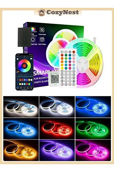 Generic شريط إضاءة LED بتقنية البلوتوث بطول 10 أمتار متعدد الألوان مع تطبيق و...