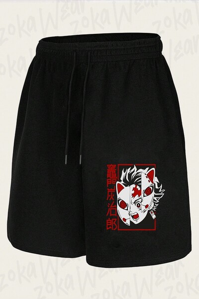 ZOKAWEAR Unisex Mask Tanjiro Kamado Demon Slayer Design Printed Shorts