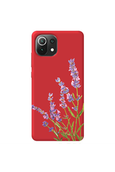 Other Xiaomi Mi 11 Lite Flowers 8 Red Colored Silicone TPU Θήκη