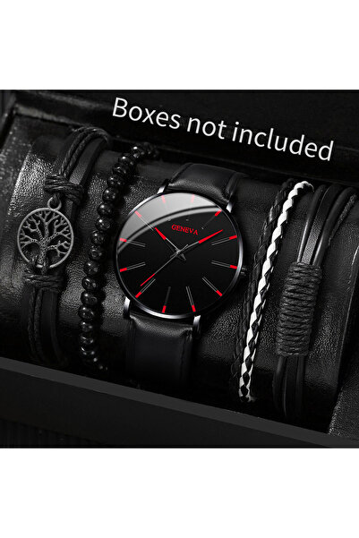 choice2 Red A Without Box 4/5PCS Fashion Men Business Watches Casual Quartz W...