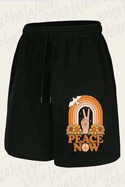 ZOKAWEAR Unisex Peace Now Design Printed Shorts