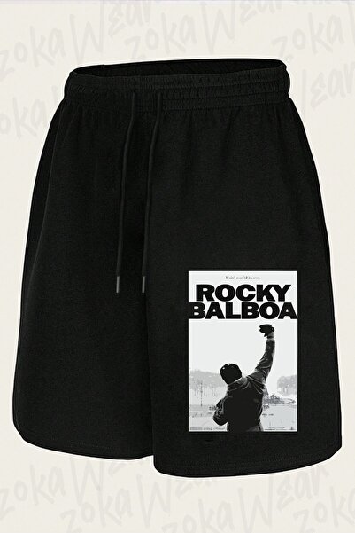ZOKAWEAR Unisex Film Rocky Design Printed Shorts