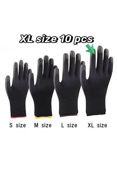 Choice3 10Pairs XL 10 Pairs Durable Safety Gloves - Anti-Slip, Wear-Resistant...
