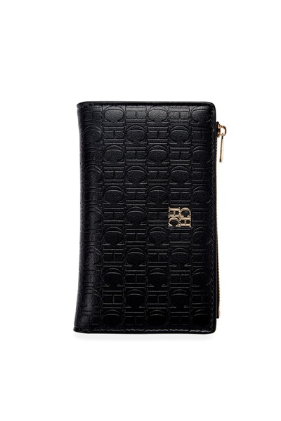 Choice1 black CHCH Women's Wallet Slim Two Fold Clip Blocking with Zipper Coi...