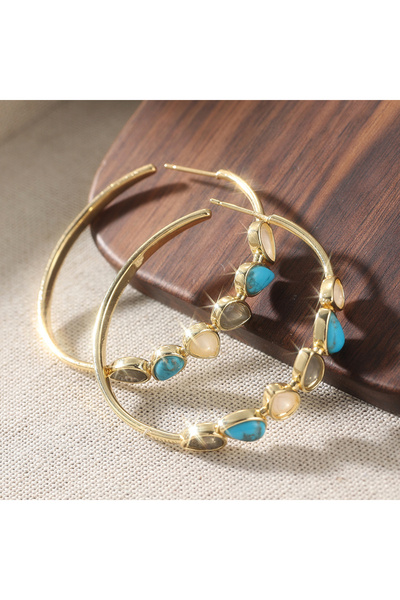 Choice A962-1 Vintage Golden Color Geometric Circular Hoop Earrings For Women...