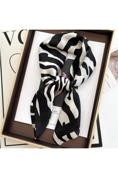 Choice10 وشاح مربع أنيق جديد مقاس 70×70 سم من الحرير المقلد بتصميم FJ430-3-21