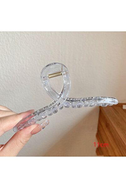Choice6 11cm transparent Plastic Transparent Large Size Hair Claw Fashion Lad...