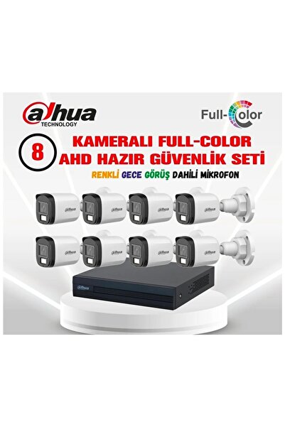 DAHUA 8 Kameralı Sesli 5 MP 30 Metre Renkli Gece Görüşlü Full Hd Güvenlik Kam...