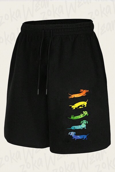 ZOKAWEAR Unisex šorts sa dizajnom akvarelnih jazavčara