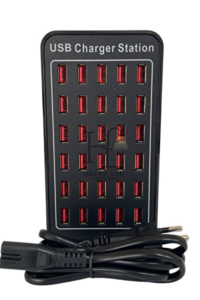 Hazar Led 30 Port USB Şarj İstasyonu 150 Watt Çoklu USB Şarj Aleti