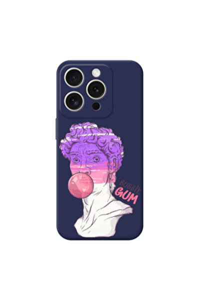 Other Apple iPhone 15 Pro Max Pin Bubble Dark blue Colored Silicone TPU Θήκη