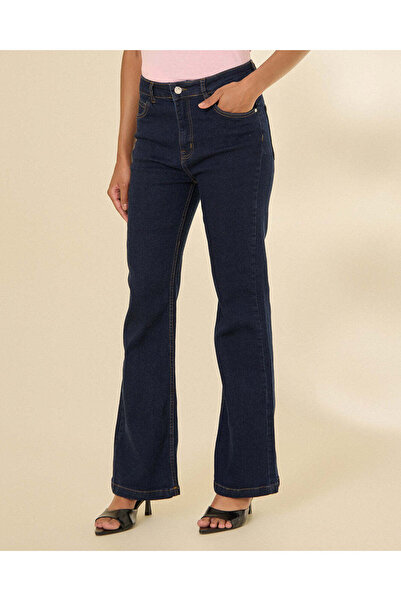 REDTAG Women Navy Wideleg Jeans