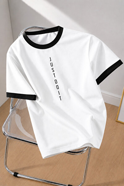 MODARİCH Unisex Women/Men Justdo Printed Colorful Oversized Combed Cotton T-S...
