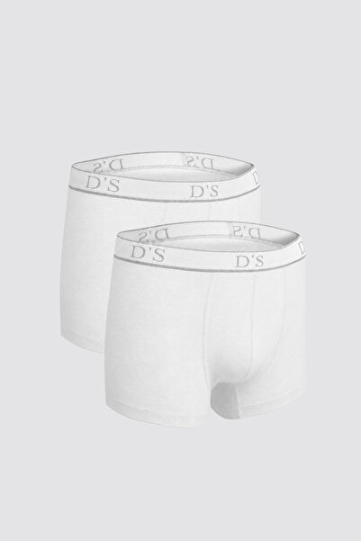 D'S Damat Ds Damat White Elastic Waistband Brand Logo Lycra Stretchable 2-Pie...
