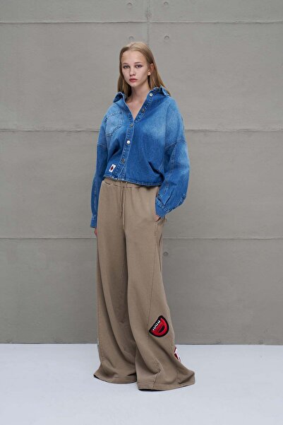#vdr viadellerose Beige Oversize Sweatpants 18158